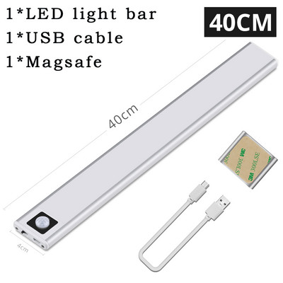 LED emberi test érzékelő fénysáv Intelligens mágneses abszorpciós öntapadó éjszakai lámpa USB újratölthető szekrény szekrény fénycsík