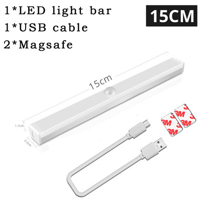 LED emberi test érzékelő fénysáv Intelligens mágneses abszorpciós öntapadó éjszakai lámpa USB újratölthető szekrény szekrény fénycsík