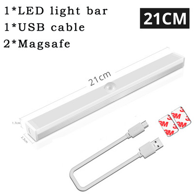 LED emberi test érzékelő fénysáv Intelligens mágneses abszorpciós öntapadó éjszakai lámpa USB újratölthető szekrény szekrény fénycsík