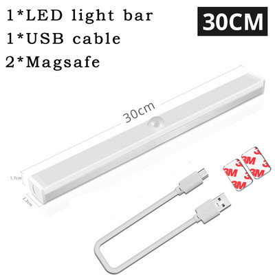 LED emberi test érzékelő fénysáv Intelligens mágneses abszorpciós öntapadó éjszakai lámpa USB újratölthető szekrény szekrény fénycsík