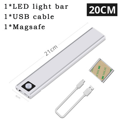 LED emberi test érzékelő fénysáv Intelligens mágneses abszorpciós öntapadó éjszakai lámpa USB újratölthető szekrény szekrény fénycsík