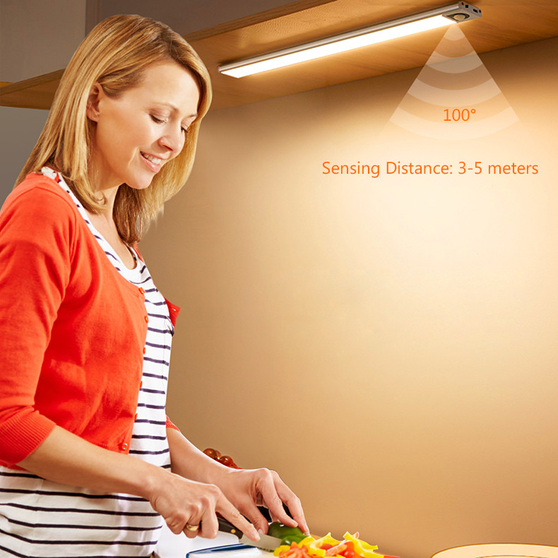 LED emberi test érzékelő fénysáv Intelligens mágneses abszorpciós öntapadó éjszakai lámpa USB újratölthető szekrény szekrény fénycsík