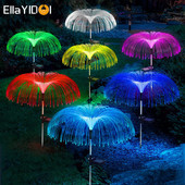 Saulės sodo šviestuvai lauko vandeniui atsparūs optinio pluošto medūzos šviesa saulės vejos lempa, skirta Patio Pathway atostogų kalėdiniam dekoravimui