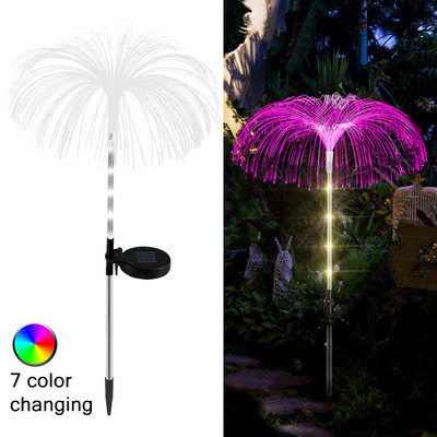 Solar Garden Lights Outdoor Waterproof Optical Fibre Jellyfish Light ηλιακό φωτιστικό γκαζόν για το Patio Pathway Holiday Christmas Decor