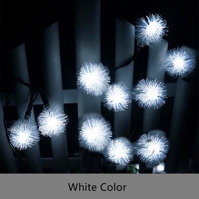 Ηλιακό LED String Fairy Lights Dandelion Αδιάβροχο Γούνινο Φωτιστικό Χιονόμπαλας 5M 7M Για Χριστουγεννιάτικο Γαμήλιο Πάρτυ Κήπος Διακόσμηση εξωτερικού χώρου