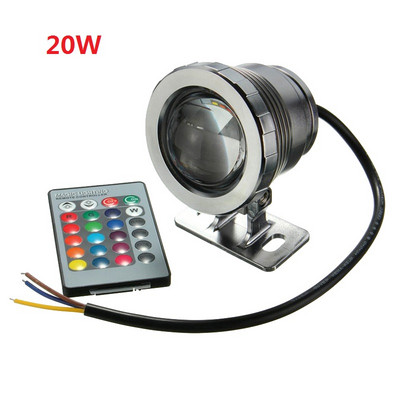 12V 10W/20W RGB LED Light Συντριβάνι Πισίνα Pond Spotlight Υποβρύχιο αδιάβροχο φωτιστικό νύχτας Βάζο εξωτερικού χώρου Μπολ Διακοσμητικό πάρτι κήπου