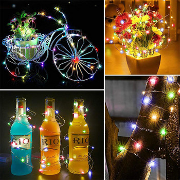 6Pcs LED медна жица Светлинна струна Мини празнични струни Светлини Коледна фея гирлянда за рожден ден Сватба Декорация на дома