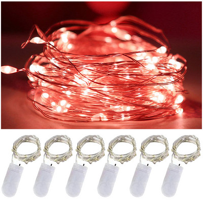 6 db LED-es rézdrót fényfüzér mini ünnepi fényfüzér karácsonyi tündérfüzér születésnapi parti esküvői lakberendezéshez