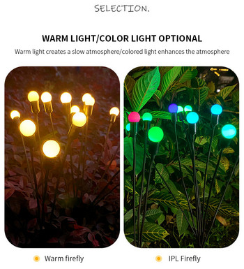 Ηλιακά Φώτα Χλοοτάπητα LED Διακόσμηση Εξωτερικού Κήπου Αδιάβροχο Φωτιστικό τοπίου 6/8 Head Solar Firework Firefly Φώτα κήπου εξωτερικού χώρου