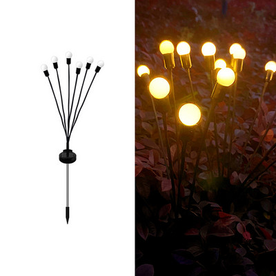 Päikesevalgustid Muru LED-välisaiakaunistused Veekindel maastikuvalgusti 6/8 peaga päikeseenergia ilutulestik Firefly väliaiavalgustid