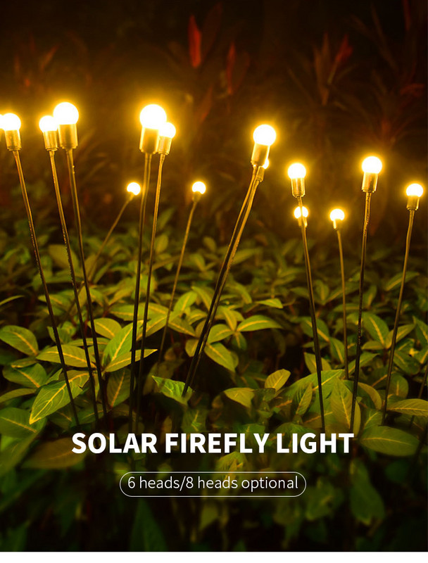 Saulės lemputės Vejos LED lauko sodo dekoravimas vandeniui atsparus kraštovaizdžio šviestuvas 6/8 galvos saulės fejerverkai Firefly lauko sodo šviestuvai