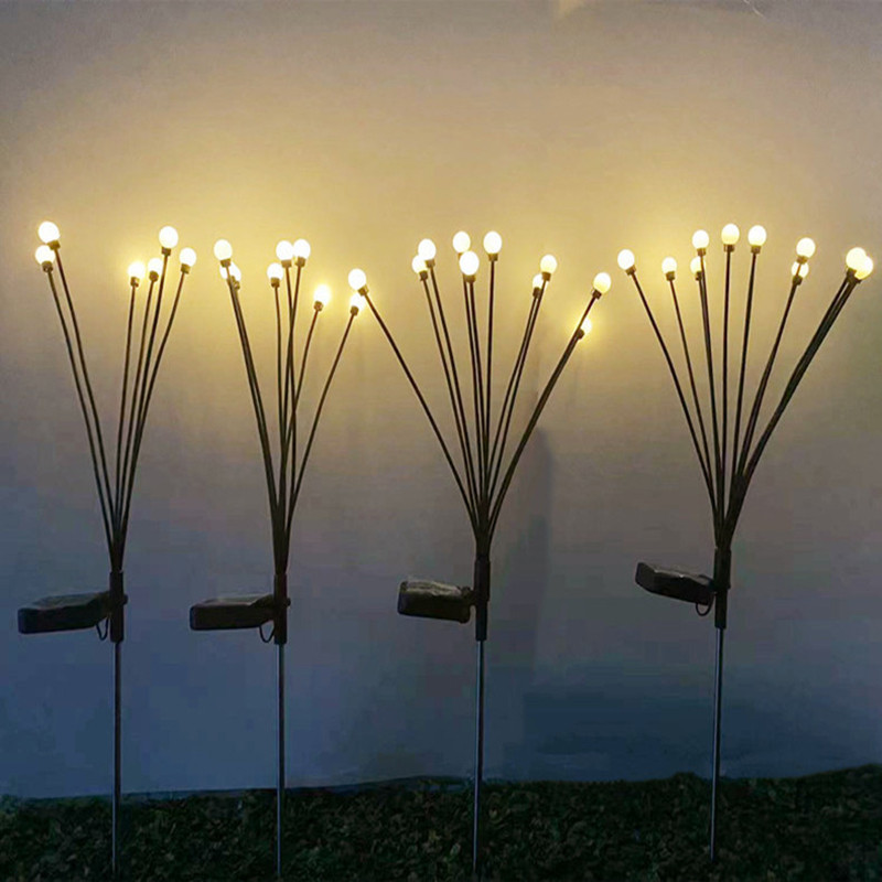 Saulės lemputės Vejos LED lauko sodo dekoravimas vandeniui atsparus kraštovaizdžio šviestuvas 6/8 galvos saulės fejerverkai Firefly lauko sodo šviestuvai
