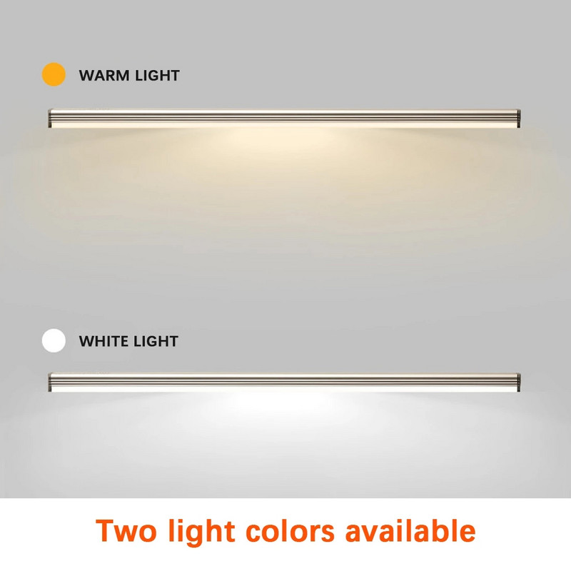 Belaidis rankų šlavimo jutiklis po spintelės apšvietimu USB įkraunamas LED spintos apšvietimas, pritemdomas naktinis apšvietimas, skirtas drabužių spintai virtuvės laiptams