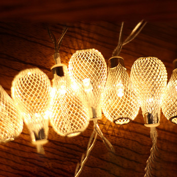 10 LEDs Globe Bulb String Lights Желязна стъклена лампа Нощни светлини за открито Свети Валентин Коледен празник Гирлянди Кафе Декорация