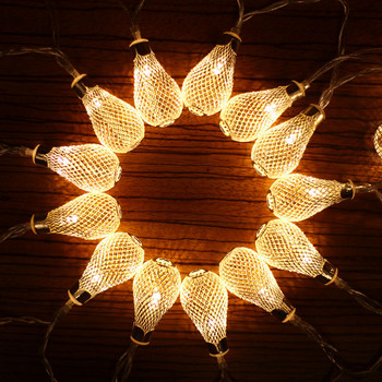 10 LEDs Globe Bulb String Lights Желязна стъклена лампа Нощни светлини за открито Свети Валентин Коледен празник Гирлянди Кафе Декорация