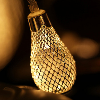 10 Φώτα Led Globe Bulb String Φωτιστικά σιδερένια γυάλινα νυχτερινά φώτα για Εξωτερική διακόσμηση Χριστουγέννων για τον Άγιο Βαλεντίνο για γιρλάντα καφέ