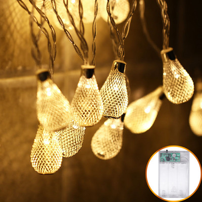 10 LED-es Globe Izzófüzér lámpa Vas üveglámpa Éjszakai fények kültéri Valentin-napi karácsonyi ünnepekhez Garland Cafe dekoráció