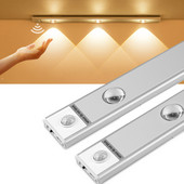 Īpaši plāns kustības sensora gaisma usb uzlādējams korpusa gaismas diode 30cm 40cm roku slaucīšana virtuves skapis iekštelpu nakts gaisma