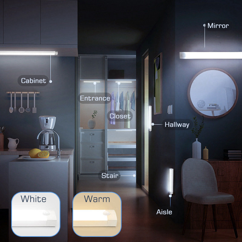 Infrapuna induktsioon LED öövalgusti USB laetav magnetkapp valgusti köök riidekapp kapp trepikoja valgustus tuled