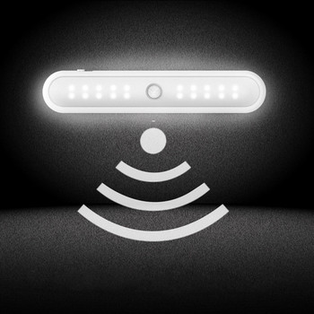 ΝΕΟ Ασύρματο φως κάτω από το ντουλάπι PIR Αισθητήρας κίνησης Φως νύχτας 20 LED Ντουλάπα Ντουλάπα Αισθητήρας κουζίνας Λάμπα νύχτας Λειτουργεί με μπαταρία