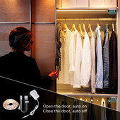 Intelligens szekrény alatti Éjszakai lámpa Konyhai lámpa mozgásérzékelővel, ajtóvezérlő LED-es fénycsík 12V hálószoba gardrób szekrény világítás