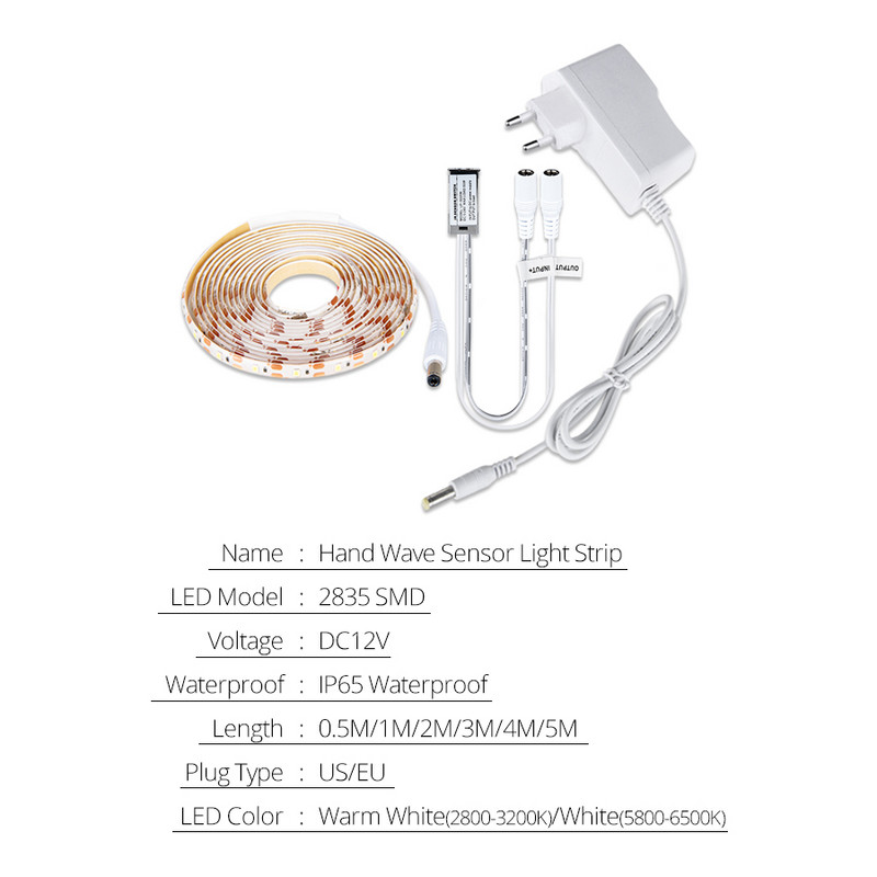 Intelligens szekrény alatti Éjszakai lámpa Konyhai lámpa mozgásérzékelővel, ajtóvezérlő LED-es fénycsík 12V hálószoba gardrób szekrény világítás