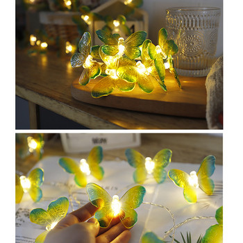 Пеперуда LED Фея Струнни светлини Батерия USB управлявана Сватба Коледа Стая на открито Коледно парти Декорация Светлини за завеси