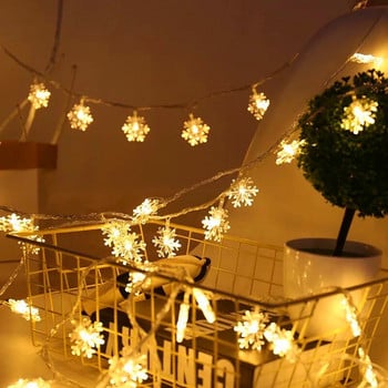 Snowflake LED String Light Νεράιδα Ζεστή Λευκή Γιρλάντα Σπίτι Χριστουγεννιάτικα Φωτάκια Νεράιδας Διακόσμηση γάμου Χριστουγεννιάτικη διακόσμηση για το σπίτι Navidad