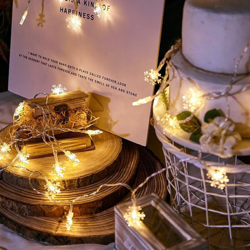 Fulg de zăpadă LED Ghirlandă Zână Alb Cald Ghirlandă Acasă Lumini de Crăciun Decor de nuntă Decor de Crăciun pentru acasă Navidad