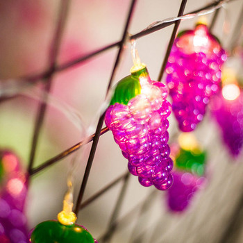 Χαριτωμένα πολύχρωμα λαμπάκια σε σχήμα φρούτου Σταφύλι φράουλα καρπούζι Φώτα κορδόνι LED Διακοσμητικά πάρτι γενεθλίων που λειτουργούν με μπαταρία