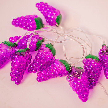 Χαριτωμένα πολύχρωμα λαμπάκια σε σχήμα φρούτου Σταφύλι φράουλα καρπούζι Φώτα κορδόνι LED Διακοσμητικά πάρτι γενεθλίων που λειτουργούν με μπαταρία