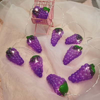 Luminițe drăguțe, colorate, în formă de fructe, struguri, căpșuni, pepene verde, șiruri de lumini LED cu baterii, decorațiuni pentru petrecerea de aniversare