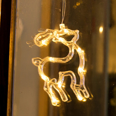 Kalėdų puošmena Šviesos diodų pasakų styginių užuolaidų šviesa Kalėdų eglutė Elnio žvaigždė girlianda Apšvietimo langas Baterija maitinama dekoro lempa