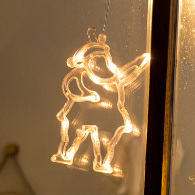 Kalėdų puošmena Šviesos diodų pasakų styginių užuolaidų šviesa Kalėdų eglutė Elnio žvaigždė girlianda Apšvietimo langas Baterija maitinama dekoro lempa