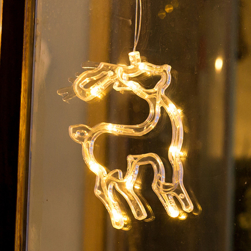 Kalėdų puošmena Šviesos diodų pasakų styginių užuolaidų šviesa Kalėdų eglutė Elnio žvaigždė girlianda Apšvietimo langas Baterija maitinama dekoro lempa