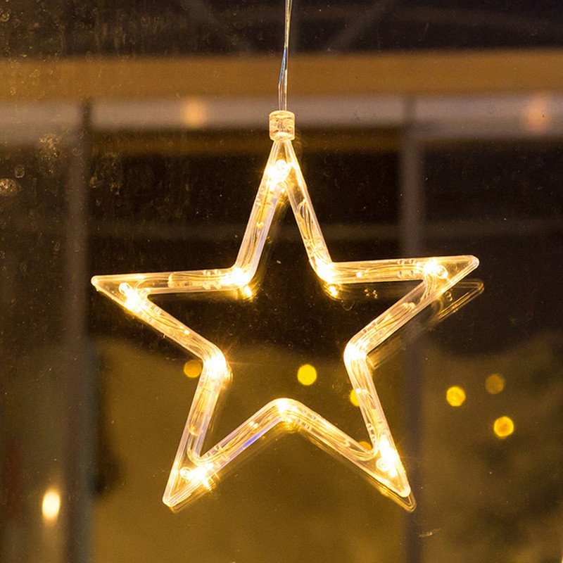 Kalėdų puošmena Šviesos diodų pasakų styginių užuolaidų šviesa Kalėdų eglutė Elnio žvaigždė girlianda Apšvietimo langas Baterija maitinama dekoro lempa