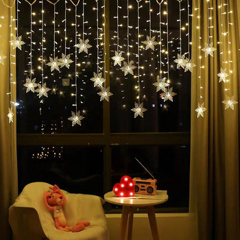 Φωτιστικό κουρτίνας LED Fairy String Lights γιρλάντα για την Πρωτοχρονιά Χριστουγεννιάτικη διακόσμηση εξωτερικού χώρου γάμου Χριστουγεννιάτικο στολίδι