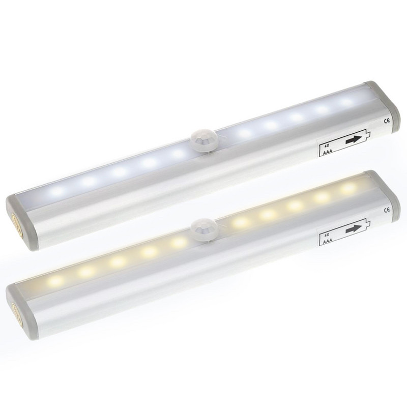 Baterie LED dulap bară de lumină de noapte cu senzor de mișcare PIR dulap de lumină pentru dulap de bucătărie dulap pentru decorarea peretelui casei lampă de noapte