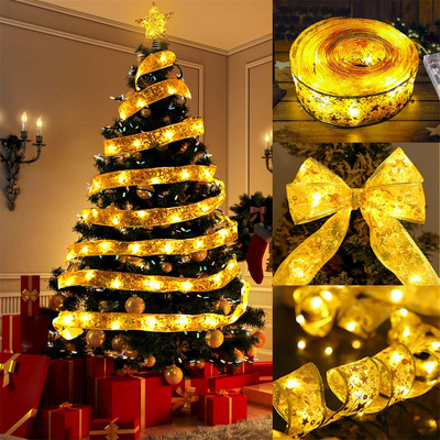 Panglică de Crăciun cu LED 1/2/5/10m Pom de Crăciun Decor DIY șir Lumină pentru nuntă, Anul Nou, petrecere de aniversare, Cadouri, Decor