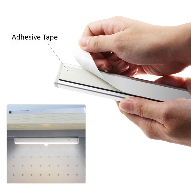 Φωτιστικό LED Ντουλάπα Υπνοδωμάτιο Φωτισμός Νυχτερινό Φως Κουζίνα Ασύρματο USB Επαναφορτιζόμενο Λωρίδα Κίνησης Λάμπα Νυχτερινής