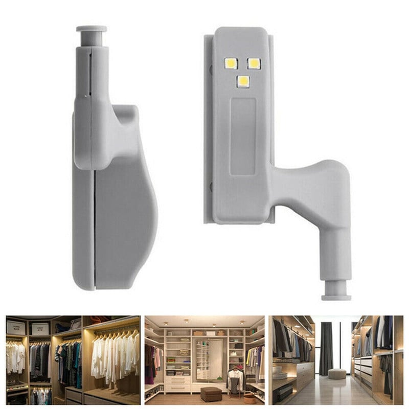 LED zem skapja gaisma Universāla garderobes skapja iekšējā eņģu gaismas lampa mājsaimniecības virtuvei guļamistabas skapja durvju nakts lampas