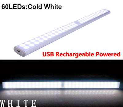 6 10 24 40 60 LEDs κάτω από το ντουλάπι Φωτιστικό Magentic Ντουλάπα Φωτιστικό USB Επαναφορτιζόμενη Ντουλάπα Νυχτερινό Φωτιστικό Κουζίνας Σκάλα Φωτιστικό τοίχου