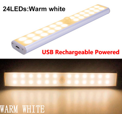 6 10 24 40 60 LEDs κάτω από το ντουλάπι Φωτιστικό Magentic Ντουλάπα Φωτιστικό USB Επαναφορτιζόμενη Ντουλάπα Νυχτερινό Φωτιστικό Κουζίνας Σκάλα Φωτιστικό τοίχου