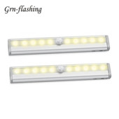 6 10 LED svjetlo ispod ormarića PIR senzor pokreta Noćna lampa na baterije za spavaću sobu Kuhinja Ormar WC Ormar Zidna LED