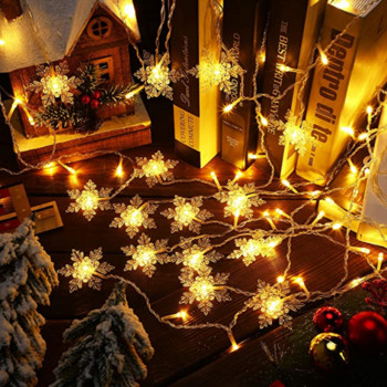 Χριστουγεννιάτικα φωτάκια διακόσμηση εξωτερικού χώρου κρεμαστά 0,4-0,6m Led φωτάκια νιφάδα χιονιού κουρτίνα κορδόνι φωτάκια πάρτι μαρκίζες κήπου.