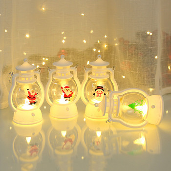 Преносим коледен светодиоден фенер Дядо Коледа Снежен човек Орнаменти Светлини Начало Коледа Коледа Нова година Navidad Орнаменти Подаръци Парти светлини