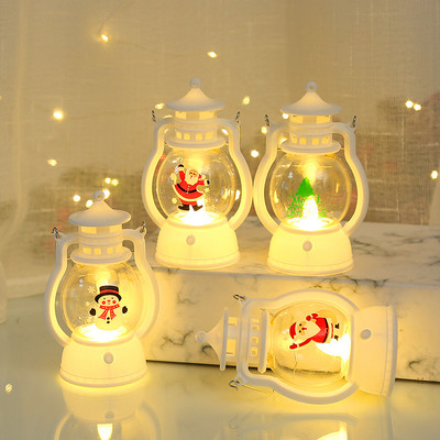 Portable Christmas Led Lantern Santa Snowman Ornaments Lights Home Christmas Xmas New Year Navidad Ornaments Gifts Party Lights