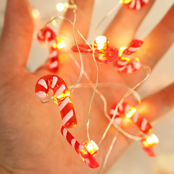 Χριστουγεννιάτικο Δέντρο Φωτάκια 2m String Candy Cane Bell Lights String Battery Powered Xmas Oranment Χριστουγεννιάτικο Στολίδι Χριστουγεννιάτικο Διακόσμηση κήπου σπιτιού 20 φωτιστικά