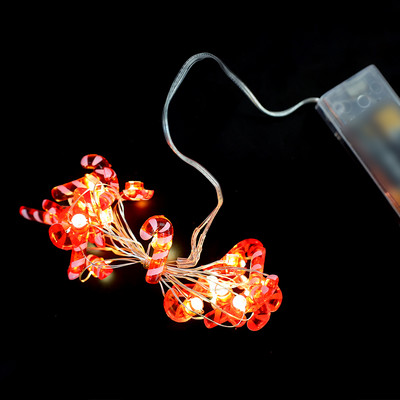 2 m Kalėdų eglutės lempučių stygos saldainių lazdelių varpelių lemputės stygos su baterijomis maitinamos Kalėdų puošmenos Kalėdų namų sodo dekoras 20 lempų