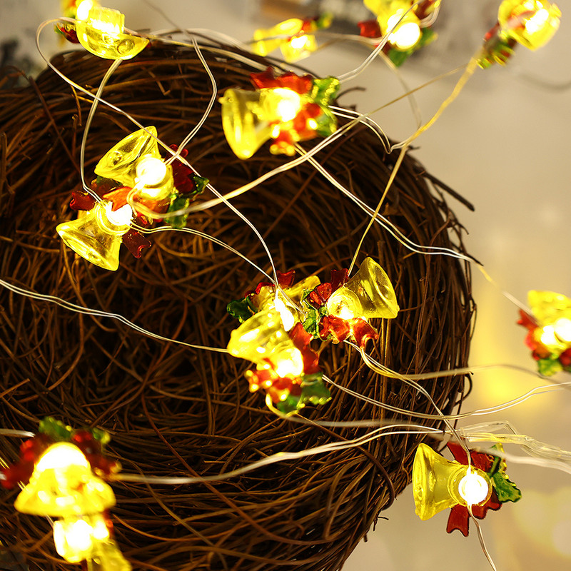 2 m Kalėdų eglutės lempučių stygos saldainių lazdelių varpelių lemputės stygos su baterijomis maitinamos Kalėdų puošmenos Kalėdų namų sodo dekoras 20 lempų